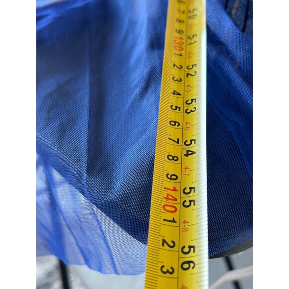 Elegant Blue Sleeveless Evening Gown With Shimmering Detail & Sheer Neckline - Picture 6 of 8